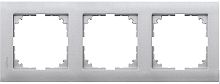 Рамка универсальная Schneider Electric Merten M-Pure 3-м. алюминий  картинка